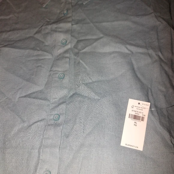Old Navy Maxi Shirt Dress Long Sleeve Button Front Linen Rayon Blue XL - Picture 4 of 4